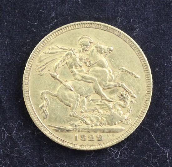 A George IV gold sovereign, 1822,